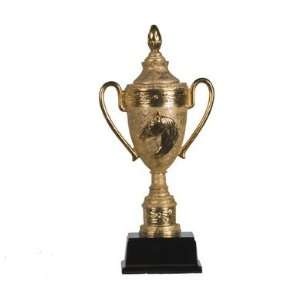  Horse Head Imitation Gold Finish Trophy Cup, 13 inches H 