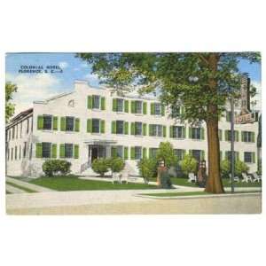  Colonial Hotel Postcard Florence South Carolina 1950 