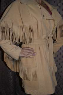  Richards INDIAN Western HiPPiE Fringe SOFT LEATHER Jacket TDF Coat M