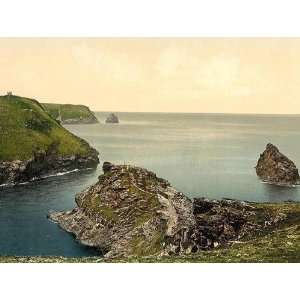  Vintage Travel Poster   Boscastle view of coast from coast 