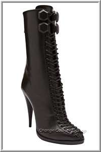 GIVENCHY TALL LACE UP BLACK BOOTS 38.5  