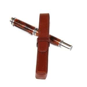  Brown Pen Box Single   Leather