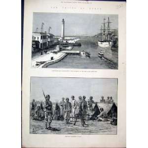  1882 Crisis Egypt Lighthouse Breakwater Infantry Suez 
