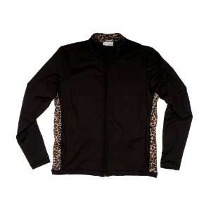  Tracey Lynn Apres Golf Jacket with Classic Leopard Panels 