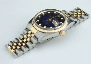 WATCHCHEST® Rolex Mens Gold Datejust 16013 Blue Diamond  