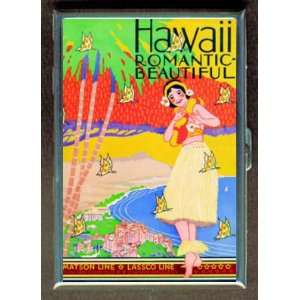  BEAUTIFUL HAWAII TRAVEL POSTER ID Holder, Cigarette Case 