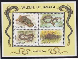 Jamaica 594a MNH 1984 Jamaican Boas Souvenir Sheet of 4 Very Fine 