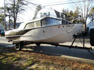 Aluminum Cabin Cruiser with trailer, motor, all Original Classic Boat 