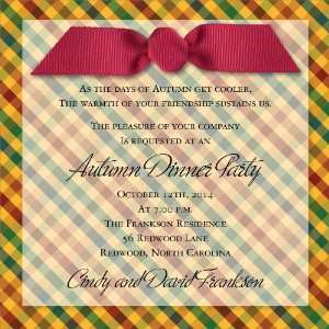  Autumn Plaid Vellum Invitations