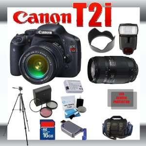  EOS Rebel T2i 18 MP Digital SLR Camera with Canon 18 55mm and Tamron 