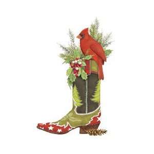  Mary Lake Thompson Christmas cowboy boot and Cardinal 