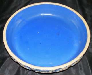 Vintage Clay City Pottery Indiana # 10 USA Blue Glaze Stoneware Pie 