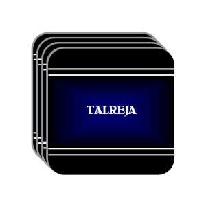 Personal Name Gift   TALREJA Set of 4 Mini Mousepad Coasters (black 