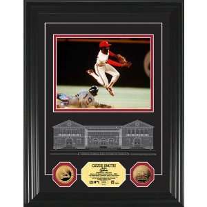 com BSS   Ozzie Smith HOF Archival Etched Glass 24KT Gold Coin Photo 