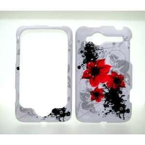  Red Lily Flower Snap on Hard Protective Cover Case for HTC Wildfire 