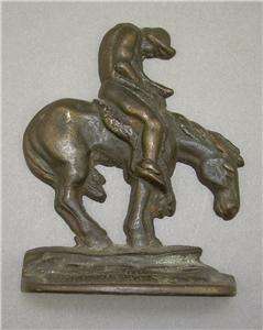 Vintage Bronze Cast Iron End of the Trail Horse Bookend  