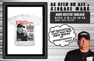 YUUUP Official Dave Hester Tabloid T Shirt As Seen on Storage Wars 