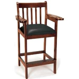   Wood Bar Stool   Spectator Chair Antique Walnut