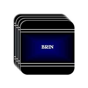 Personal Name Gift   BRIN Set of 4 Mini Mousepad Coasters (black 