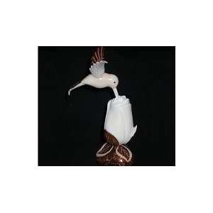  Ivory Hummingbird and Rose Tagua Nut Figurine Carving, 4.8 