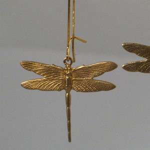 Brass Dragonfly Kidney earrings  