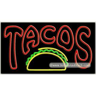 Tacos Neon Sign (20H x 37L x 3D) Grocery & Gourmet Food