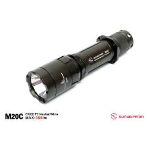   White CREE XM L T5 LED Flashlight 358 Lumens   2 x CR123A or 1 x 18650