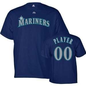  Seattle Mariners Custom Player and Number T Shirt (Navy 