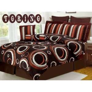 Luxury Torino 8pc (Brown) King Bedding Set 