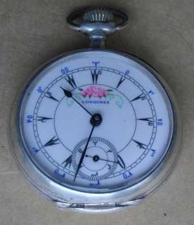Very beautiful solid silver ottoman LONGINES pocket watch. Working 