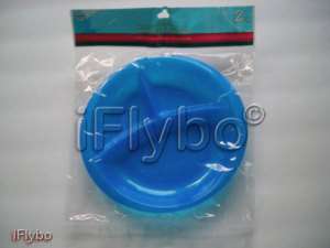 2pk Plastic Divided Plates with design BLUE BPA FREE  
