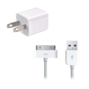  Wall AC Charger USB Sync Data Cable for iPhone 4, 3GS, and 