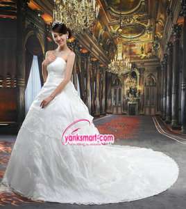   tail lace flower& crystal yarn bra style elegant wedding dress YW 236