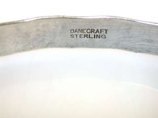 Vintage DANECRAFT LEAF PATTERN STERLING SILVER BANGLE BRACELET  