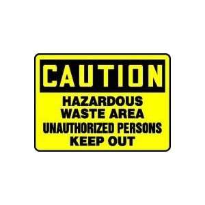  CAUTION HAZARDOUS WASTE AREA UNAUTHORIZED PERSONS KEEP OUT Sign 