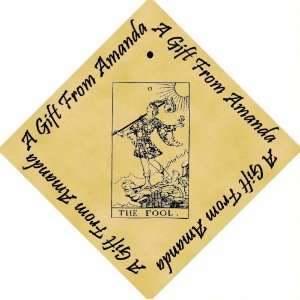   Pack of 48 PERSONALISED Parchment 6cm Square Gift Tags Tarot The Fool