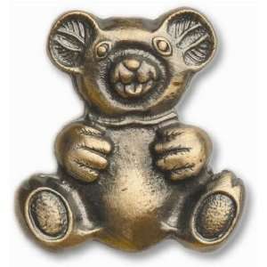 Buck Snort Hardware Teddy Bear Knob, Antique Brass  