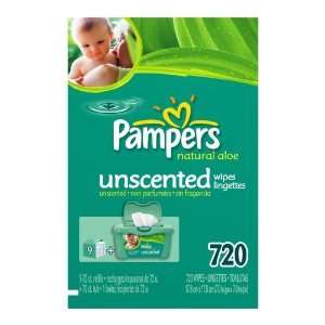  Pampers Softcare Unscented Wipes, 720 count Box Contains 