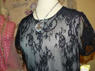 LAPIS $120 Romantic Feminine Lace *PERFECT LITTLE BLACK PARTY DRESS 