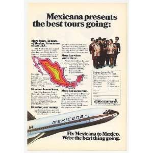  1976 Mexicana Airlines Mexico Tours Stewardess Pilot Print 