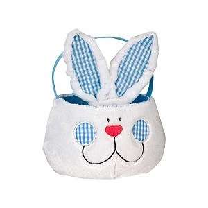  Easter Plush Basket with Bunny Ears   Blue Baby