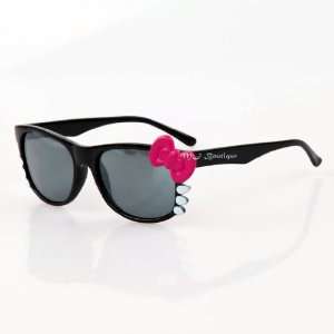  Cute Kitty Bow Wayfarer Sunglasses   Black & Hot Pink Bow 