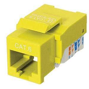  CAT6 RJ45 Keystone Jack, Tool Free, Yellow Electronics