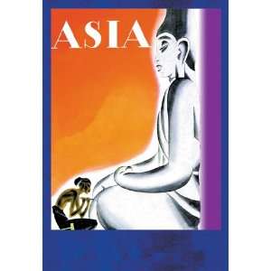  Burmese Sculptor at the Knees of Buddha w/TITLE 44X66 