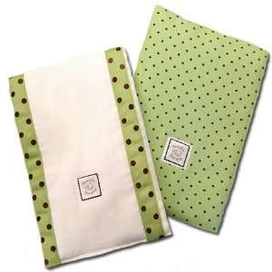  Lime Polka Dot Baby Burp Cloth Set by Swaddle Designs 