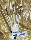Permalba Oil Brush Set of 8, White Bristle &