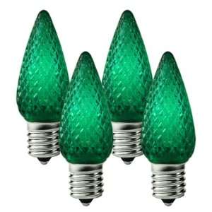  4 Bulbs C9 LED   Green   Intermediate Base   Christmas Lights 