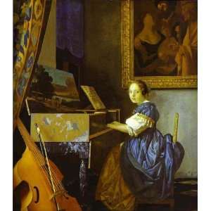  FRAMED oil paintings   Jan Vermeer   24 x 28 inches   Lady 