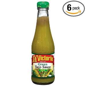 La Victoria Green Taco Sauce, Mild, 12 Ounce Glass Bottle (Pack of 6 