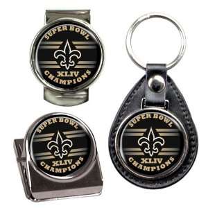 New Orleans Saints NFL Super Bowl 44 Champ   Key Chain, Money Clip 